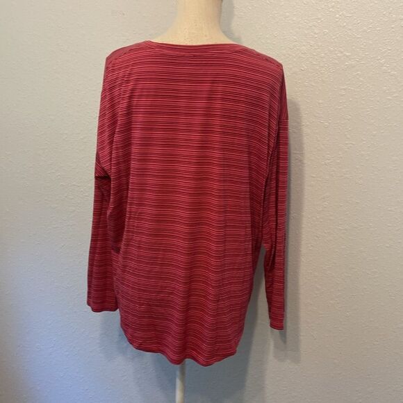 Athleta Pink & Red Striped Cloudlight Stratus Striped Top Size 1X - Picture 5 of 8